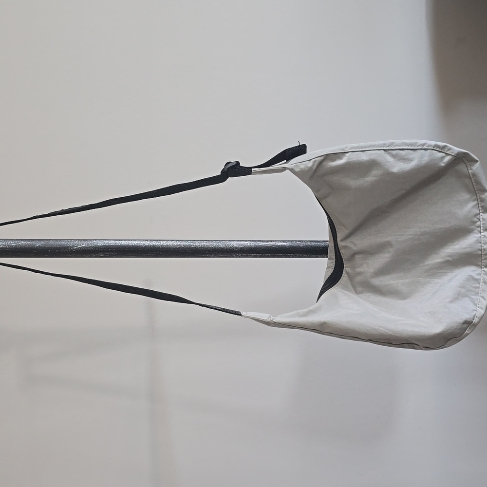 BAGGU Medium Nylon Crescent Bag In A Light Gray/Silver